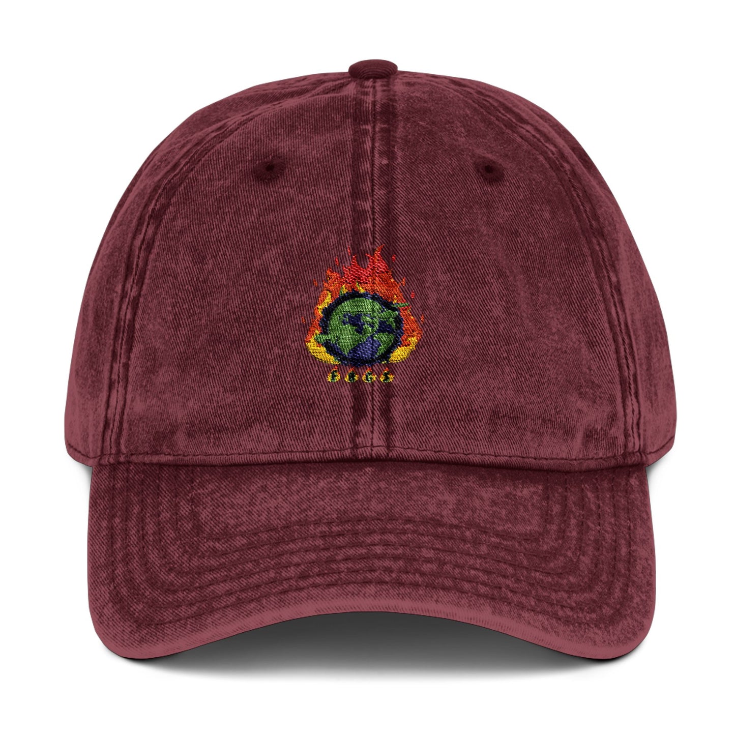 World on fire embroidered Dad hats